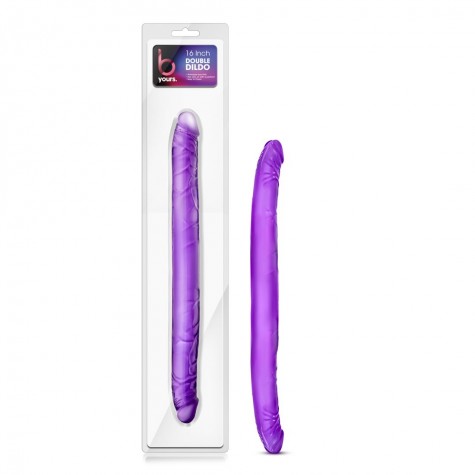 Фиолетовый двусторонний фаллоимитатор B Yours 16" Double Dildo - 40,6 см.