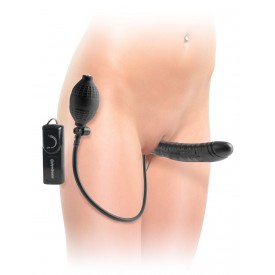 Фаллоимитатор с ручным насосом Inflatable Vibrating Strapless Strap-On - 16,5 см.